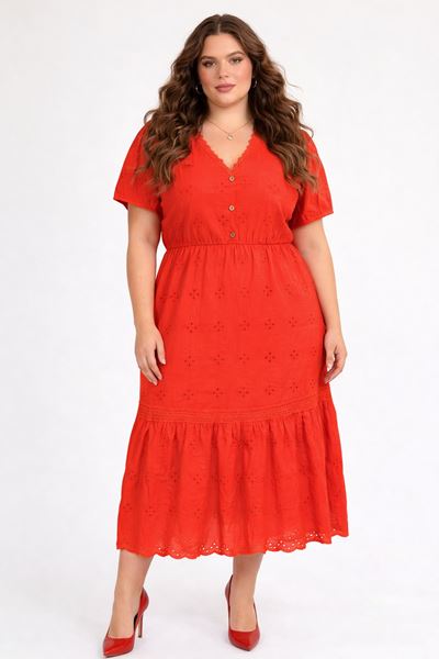 Picture of CURVY GIRL COTTON  BOHEMIAN DRESS.